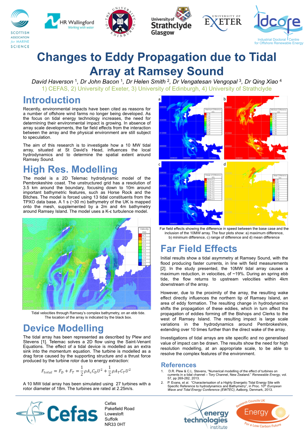 Changes to Eddy Propagation Due to Tidal Array at Ramsey