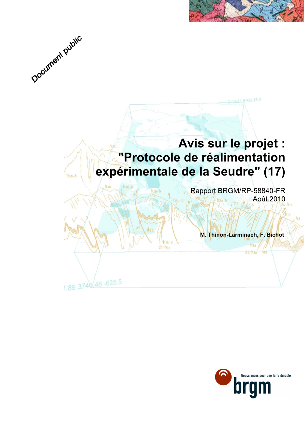 Avis Sur Le Projet : "Protocole De Réalimentation Expérimentale De La Seudre" (17)