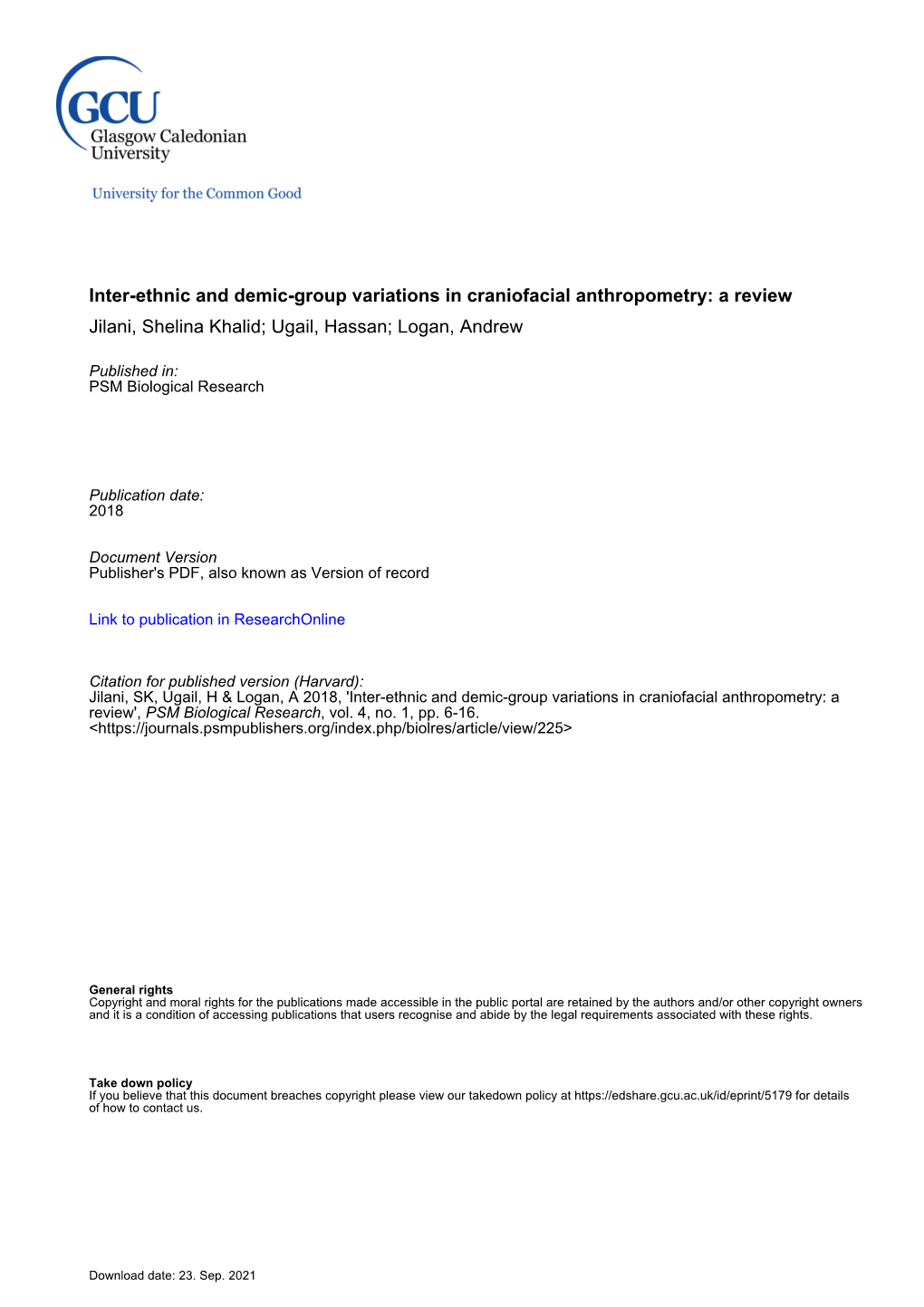 (2018) Inter-Ethnic and Demic-Group Variations in Craniofacial