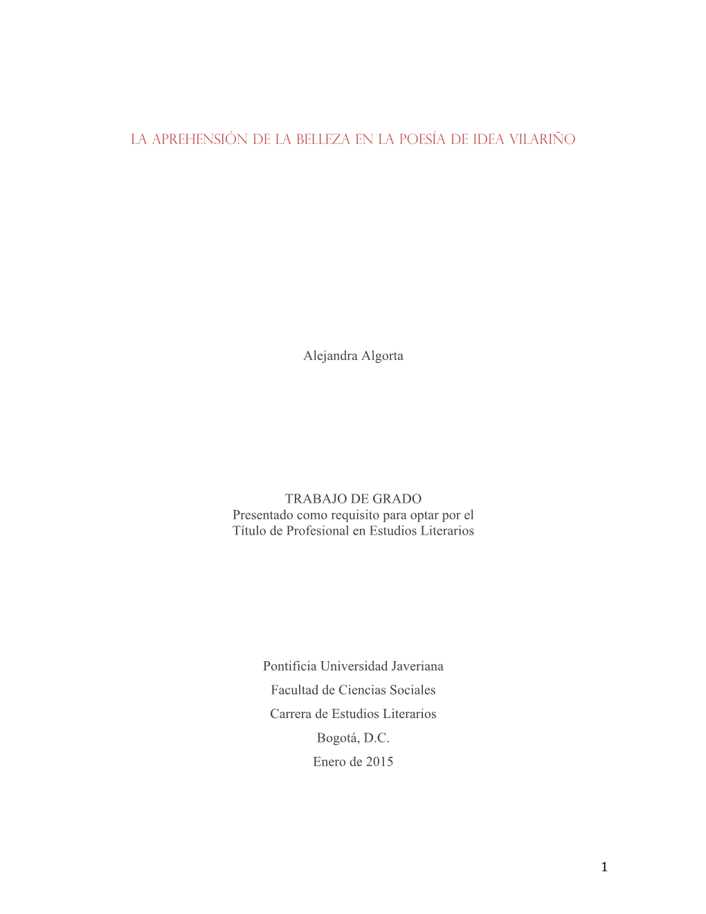 1 La Aprehensión De La Belleza En La Poesía De Idea Vilariño Alejandra