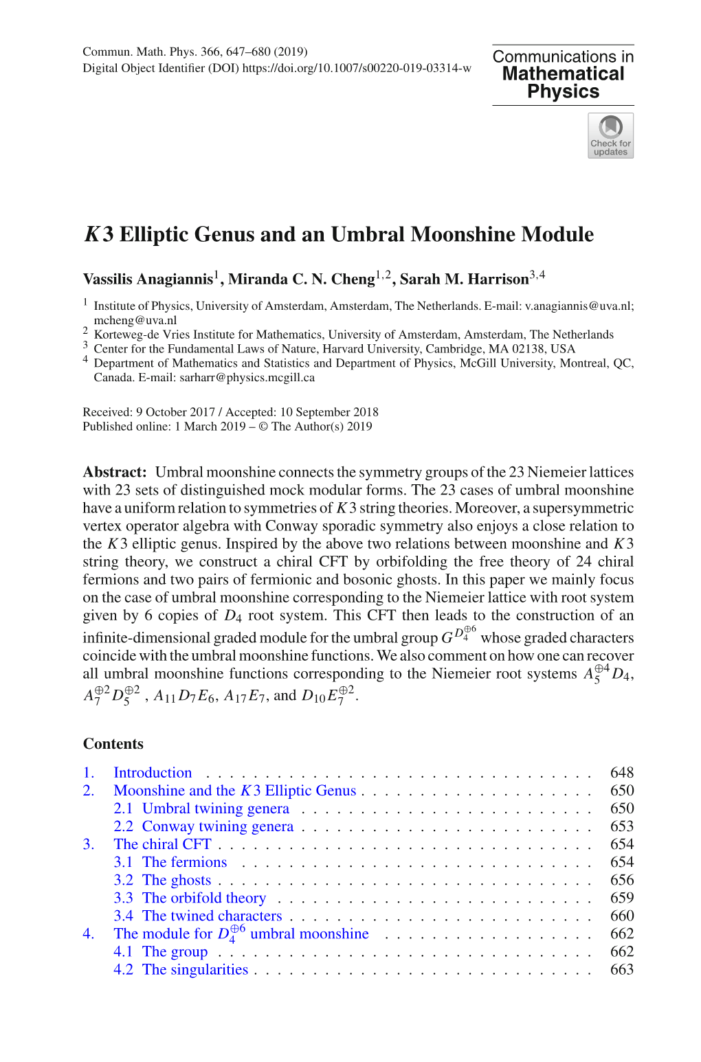K3 Elliptic Genus and an Umbral Moonshine Module