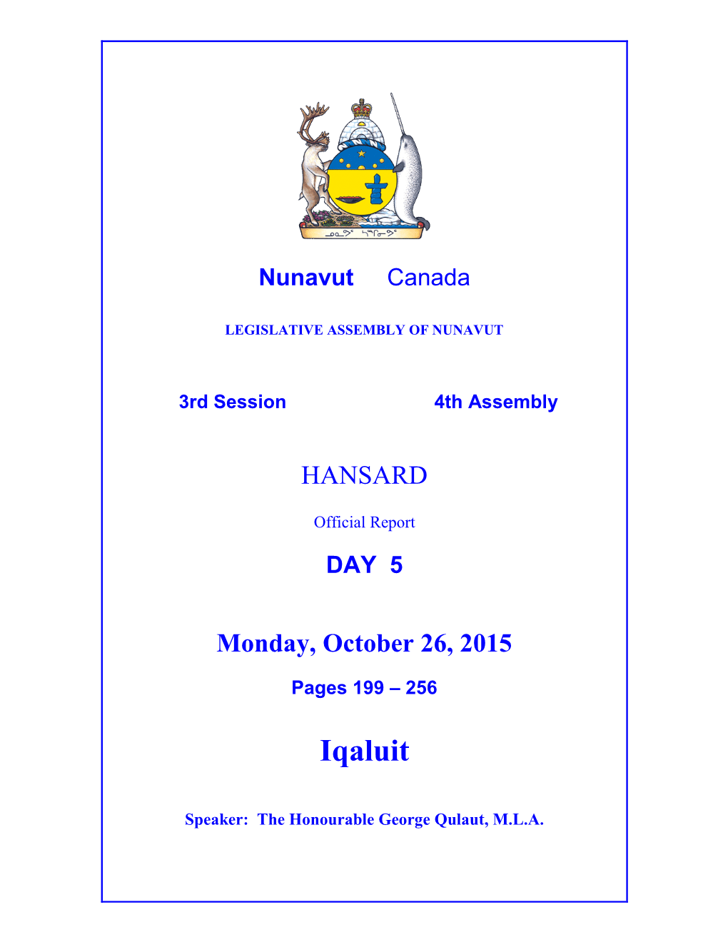 Nunavut Hansard 199