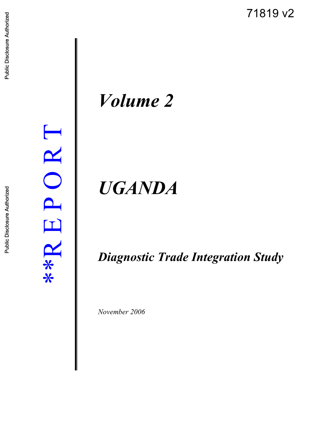 Volume 2 UGANDA Diagnostic Trade Integration