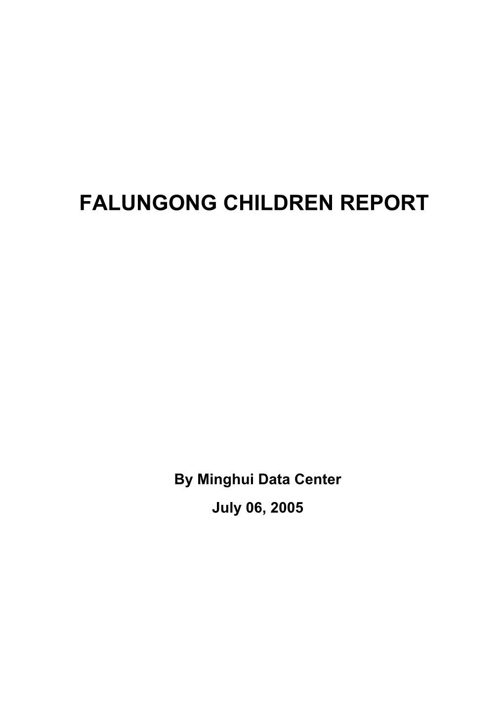 Falungong Children Report