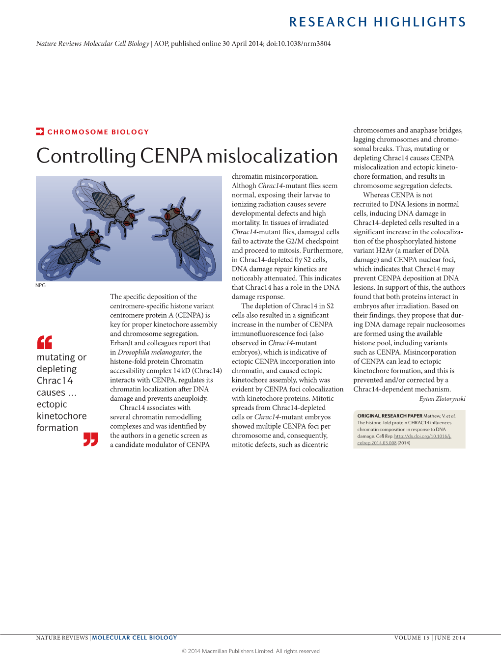 Chromosome Biology: Controlling CENPA Mislocalization