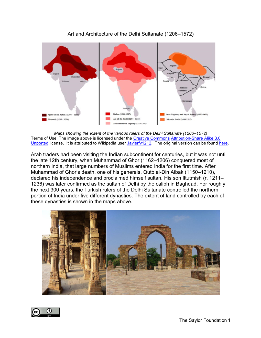 Art and Architecture of the Delhi Sultanate (1206–1572) Arab