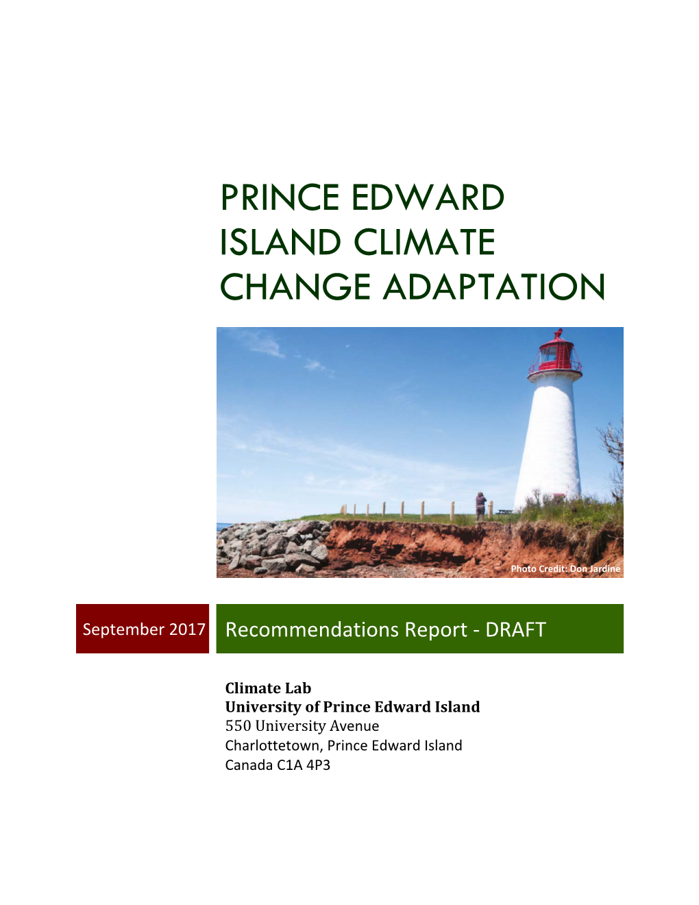 Prince Edward Island Climate Change Adaptation