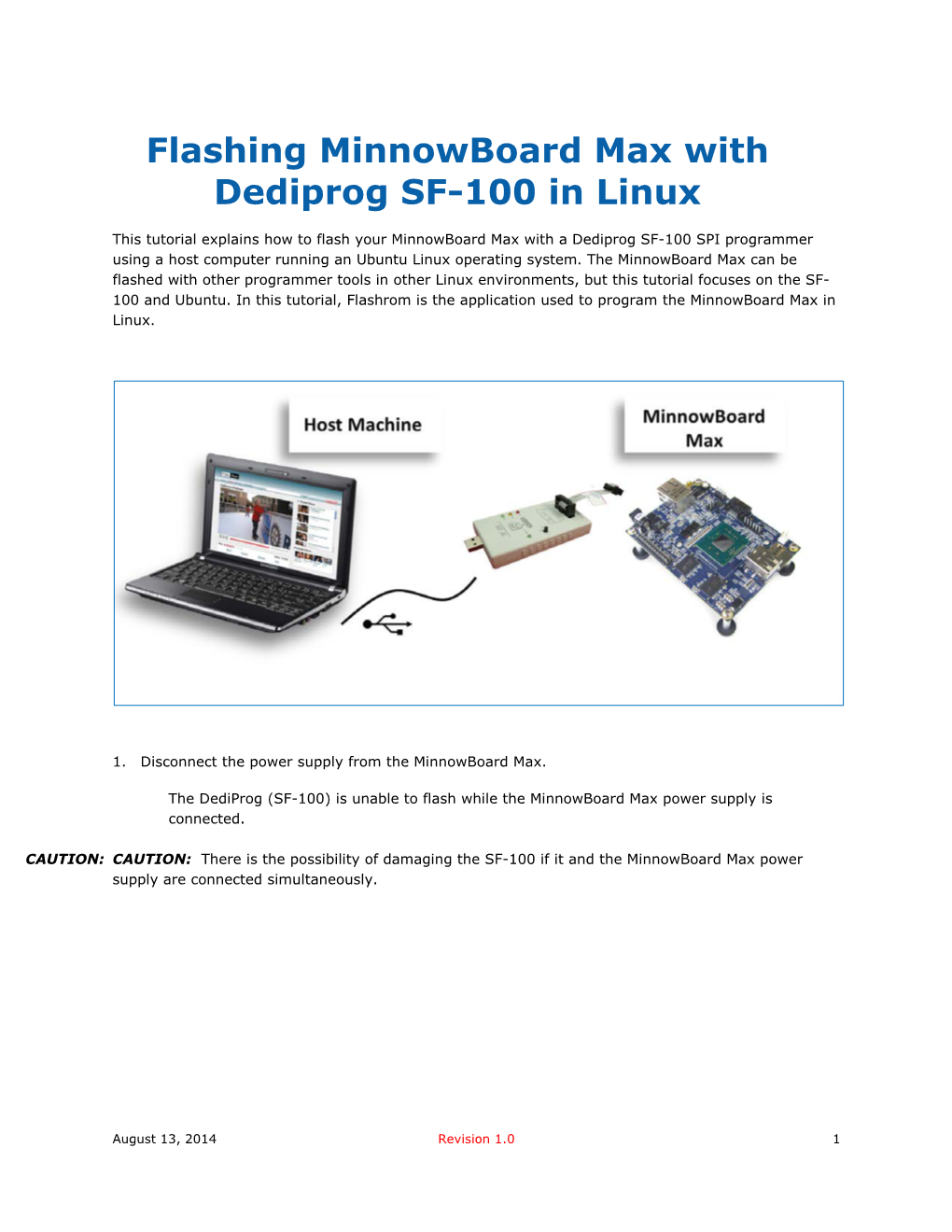 Flashing Minnowboard Max with Dediprog SF-100 in Linux