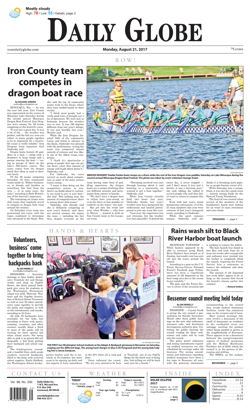 Iron County Team Competes in Dragon Boat Race
