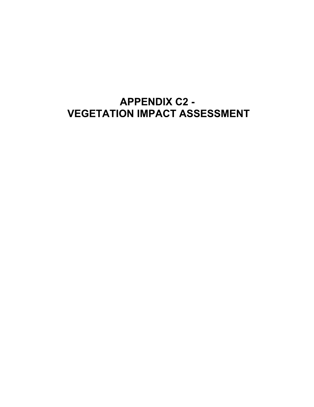 Vegetation Impact Assessment