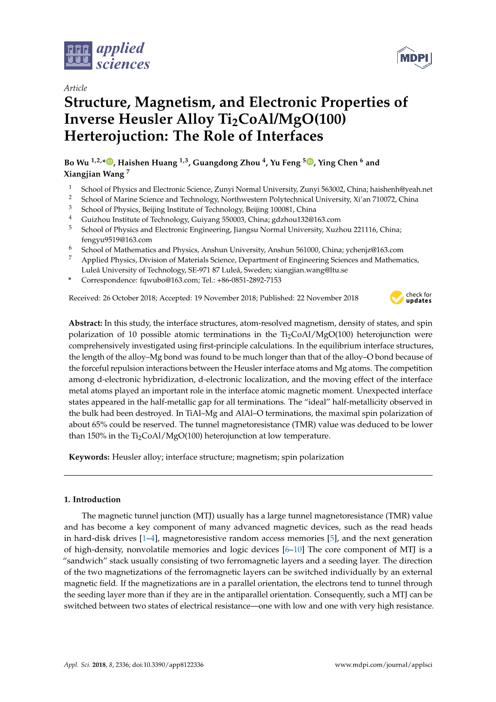 Structure, Magnetism, and Electronic Properties of Inverse Heusler Alloy Ti2coal/Mgo(100) Herterojuction: the Role of Interfaces