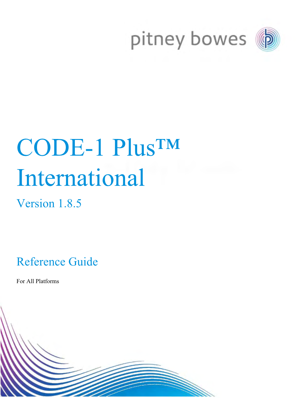 CODE-1 Plus International V1.8.5 Reference Guide