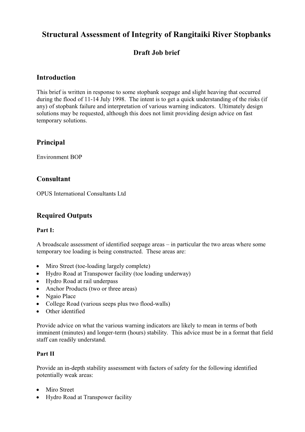 Structural Assessment of Integrity of Rangitaiki River Stopbanks