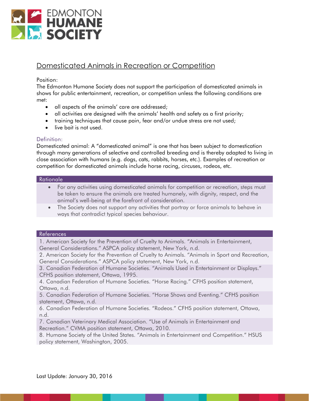 Domesticated Animals in Recreation Or Competition