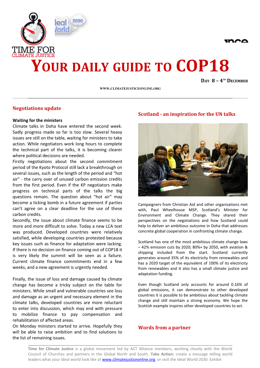 Your Daily Guide to COP18