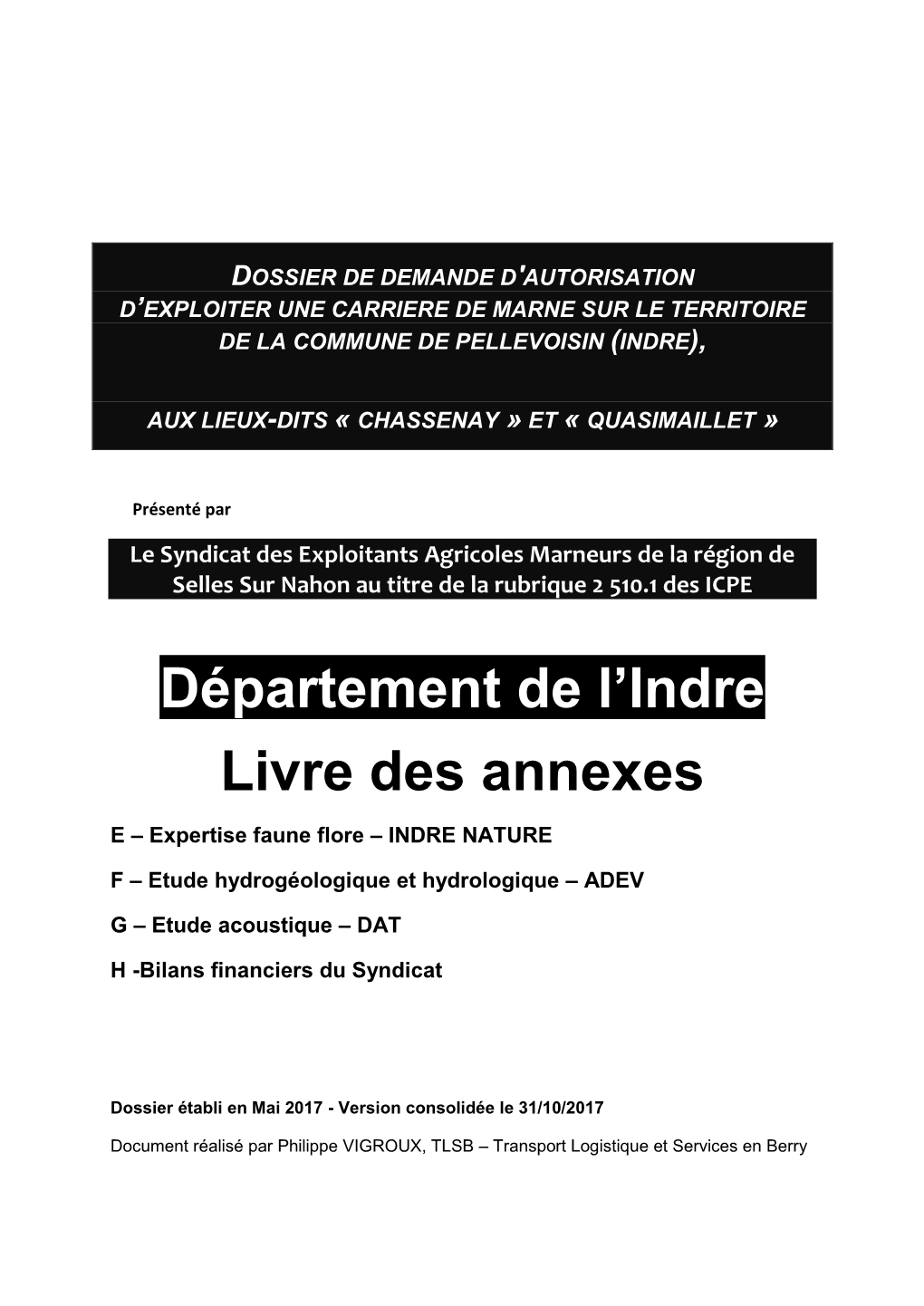 Département De L'indre Livre Des Annexes