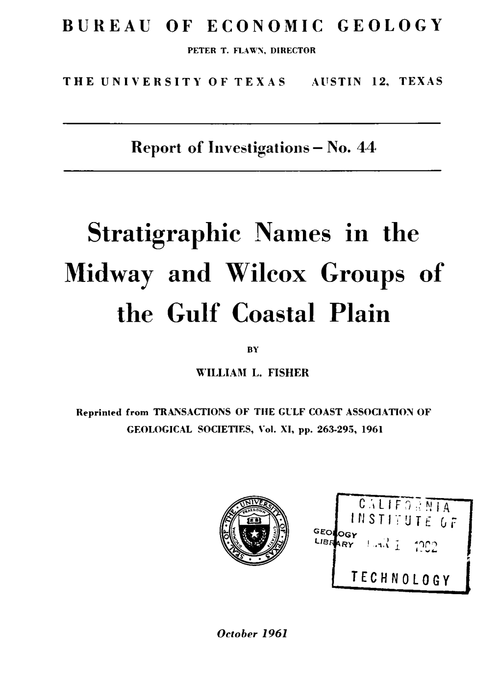 Stratigraphic Names in the Groups Of