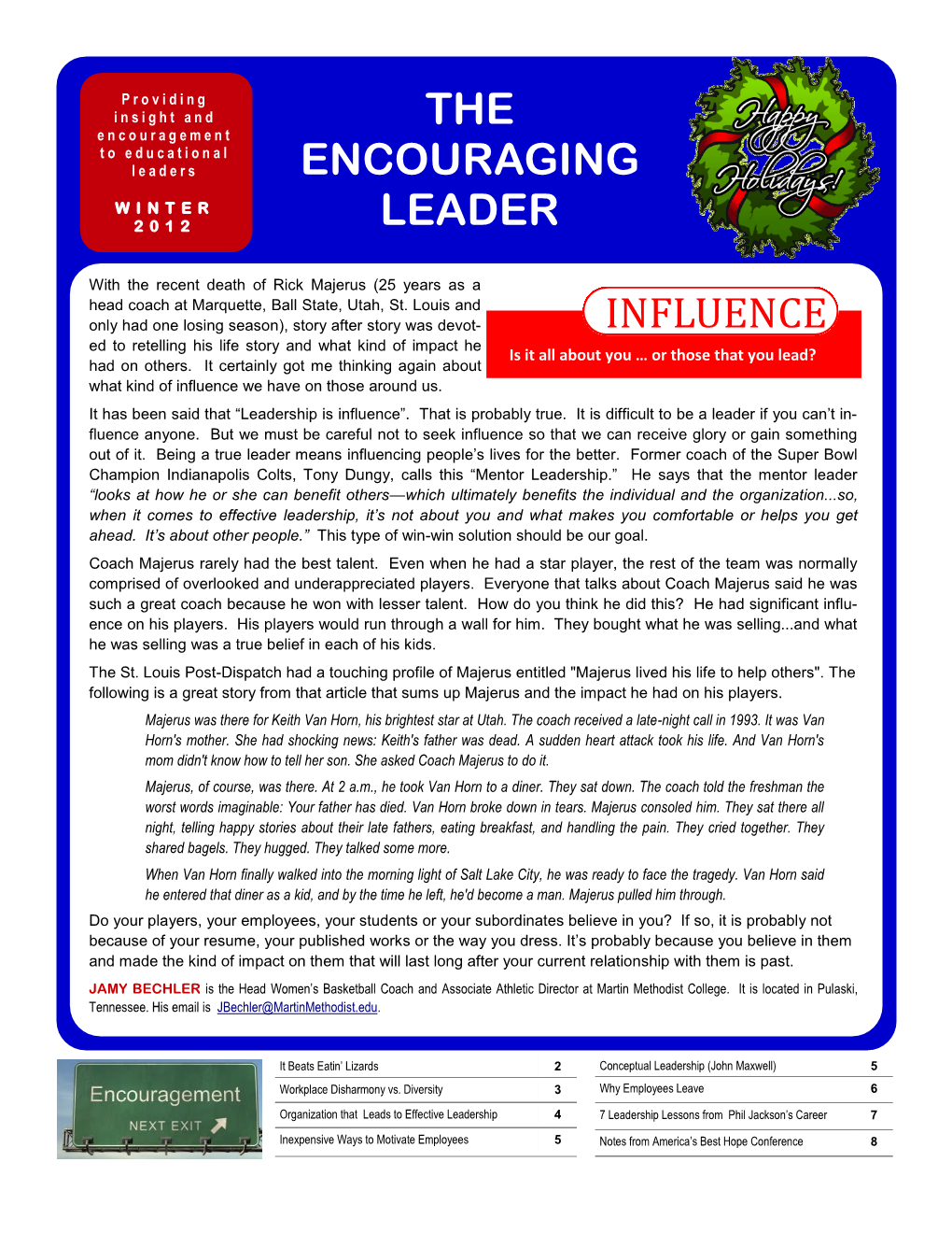 The Encouraging Leader Influence