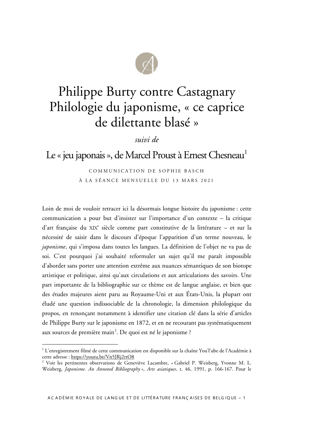 Philippe Burty Contre Castagnary. Philologie Du Japonisme, « Ce Caprice De Dilettante Blasé »