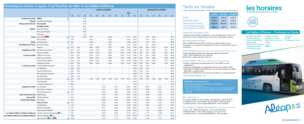 Les Horaires