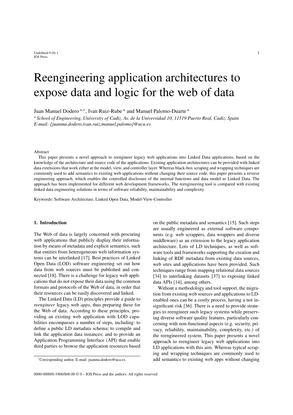 Reengineering Application Architectures to Expose Data and Logic for the Web of Data