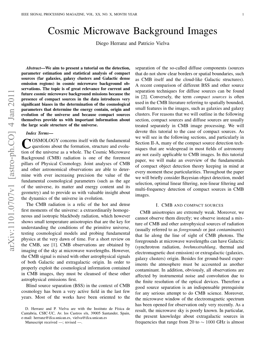 Cosmic Microwave Background Images Diego Herranz and Patricio Vielva