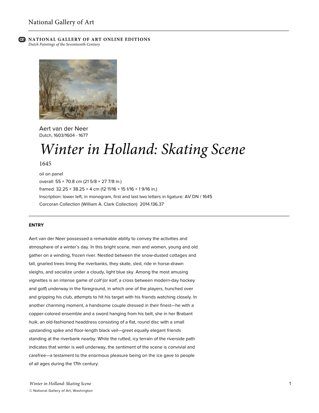 Winter in Holland: Skating Scene