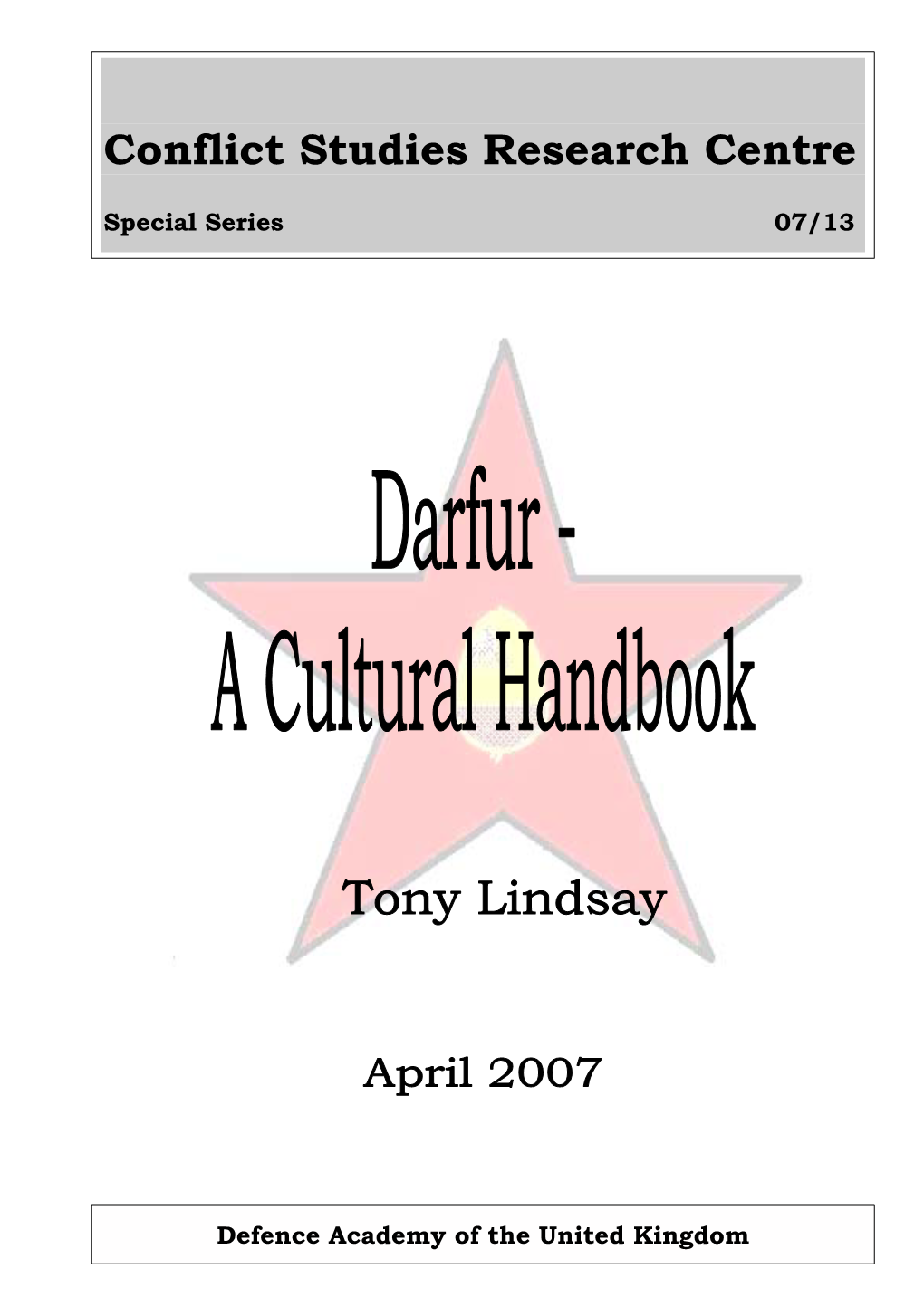 Darfur – a Cultural Handbook