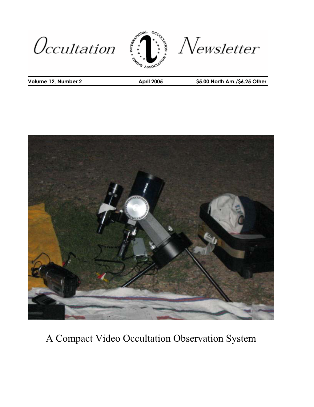 Occultation Newsletter Volume 8, Number 4