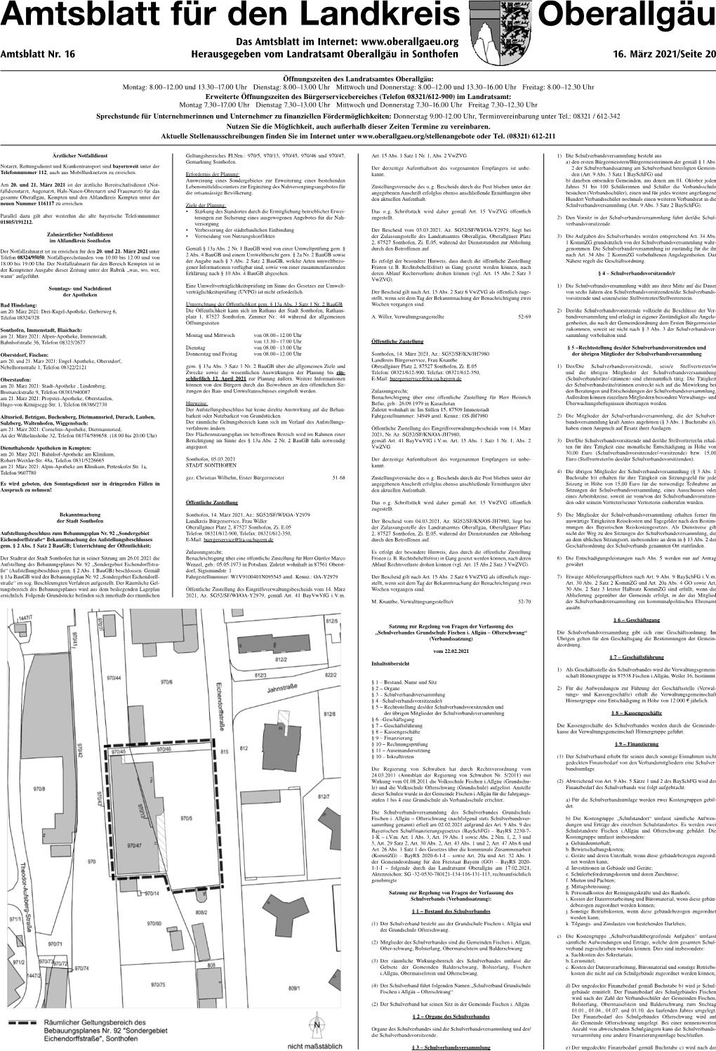 Amtsblatt Für Den Landkreis Oberallgäu