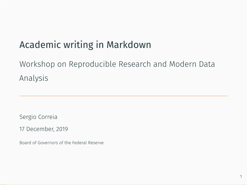 Academic Writing in Markdown