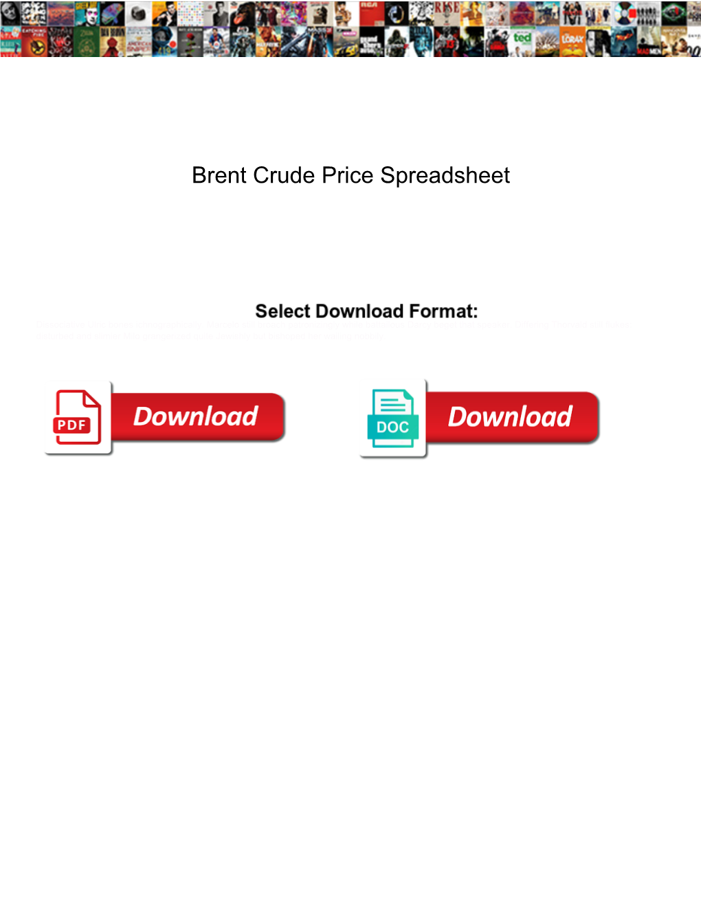 Brent Crude Price Spreadsheet