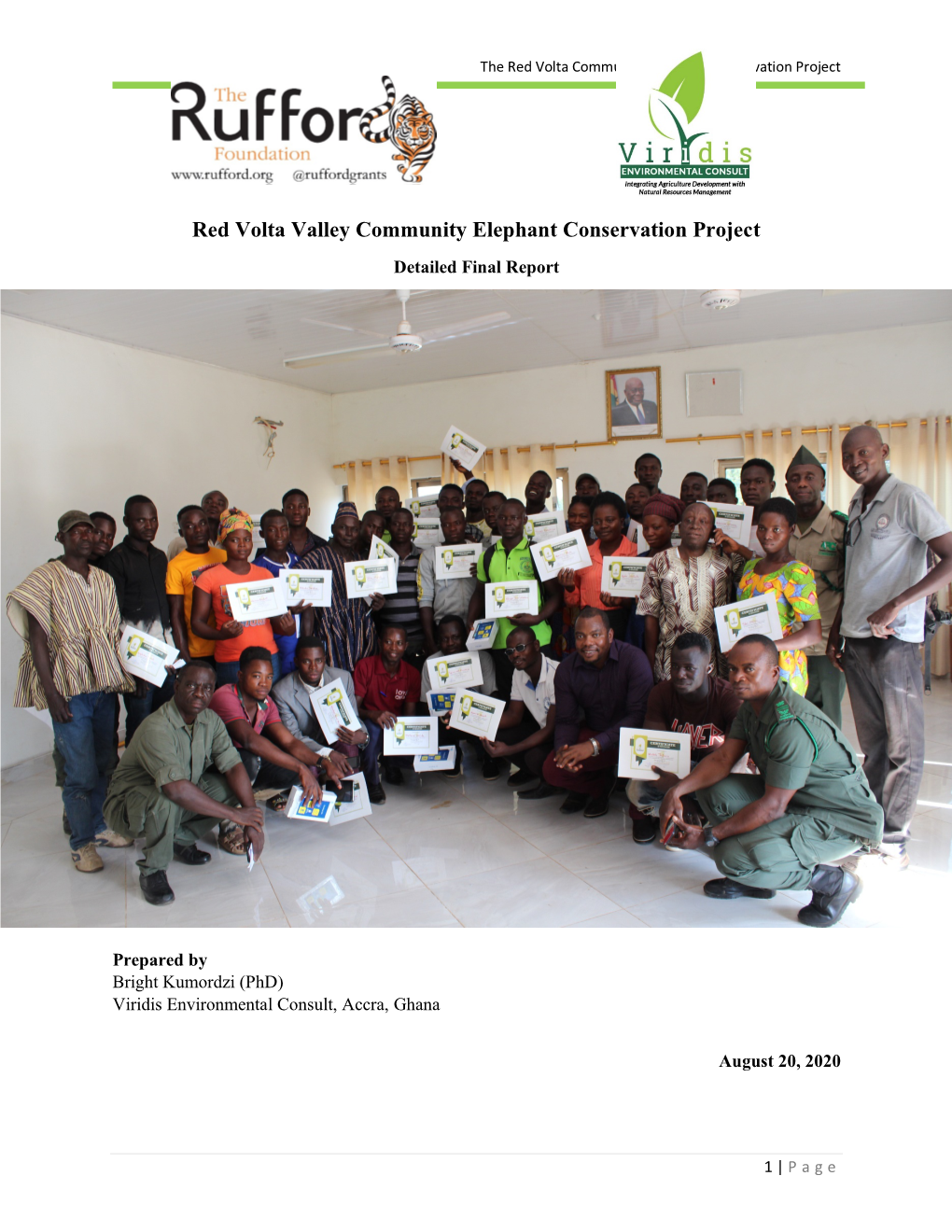 Red Volta Valley Community Elephant Conservation Project Detailed Final Report