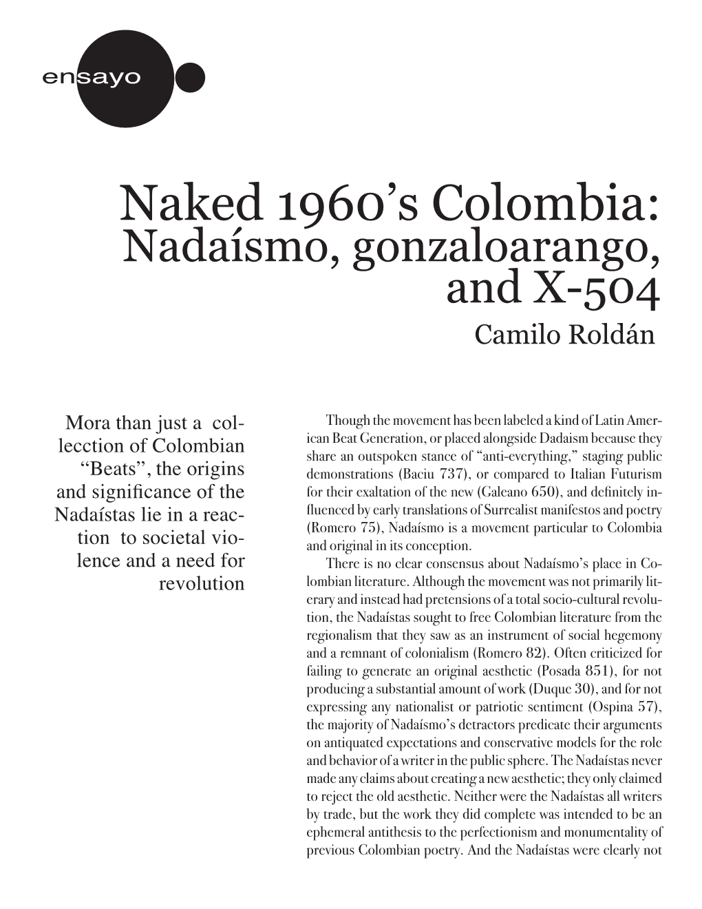 Naked 1960'S Colombia