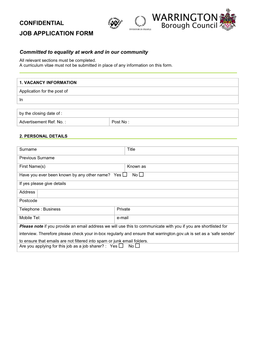 Job Application Form s9