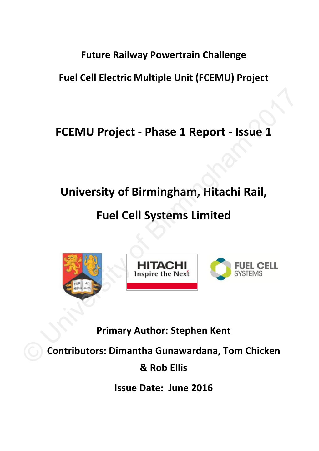 Class 156 Fuel Cell Electric Multiple Unit Feasibility Study