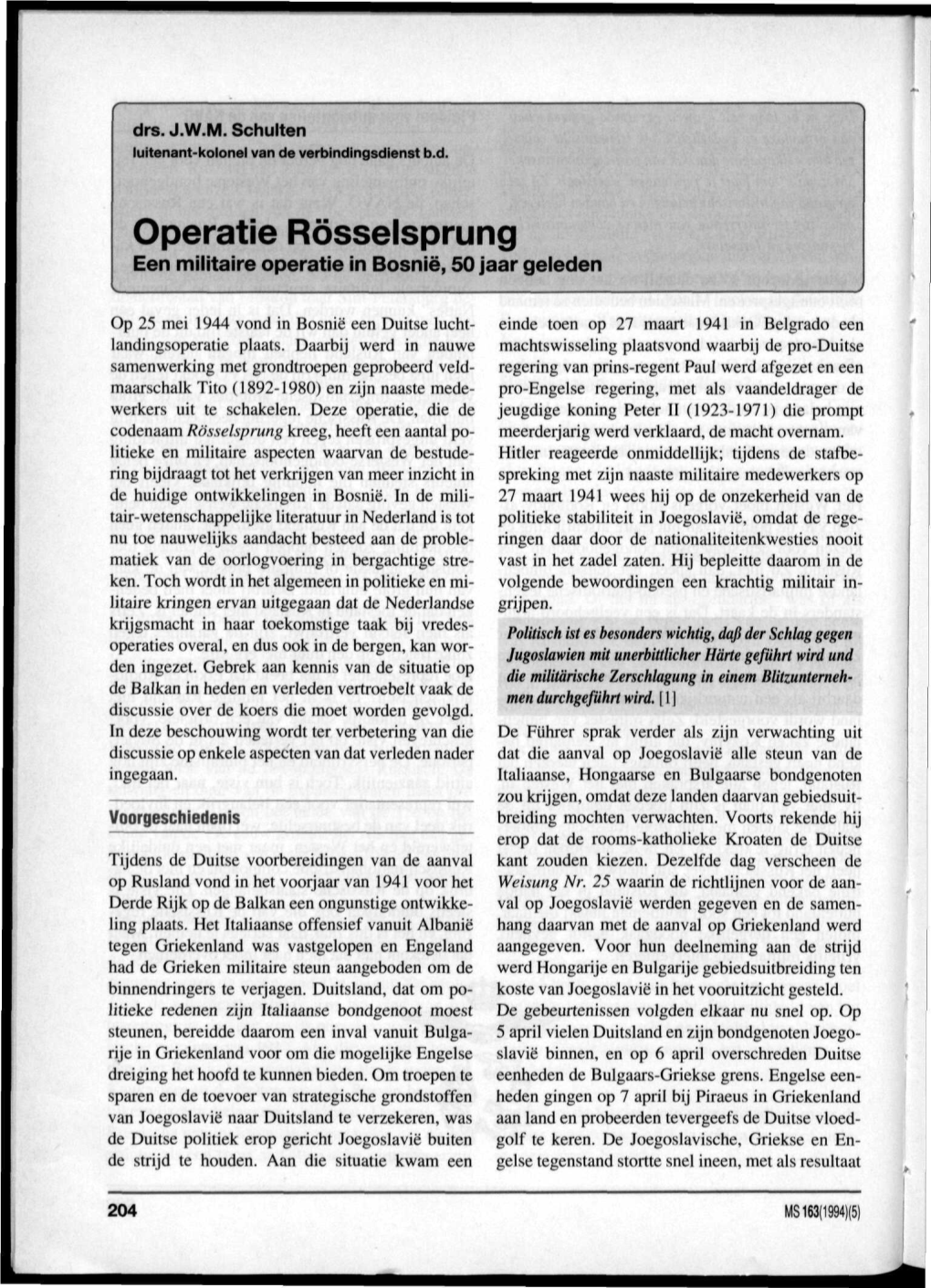 Operatie Rösselsprung: Een Militaire Operatie in Bosnië, 50 Jaar Geleden