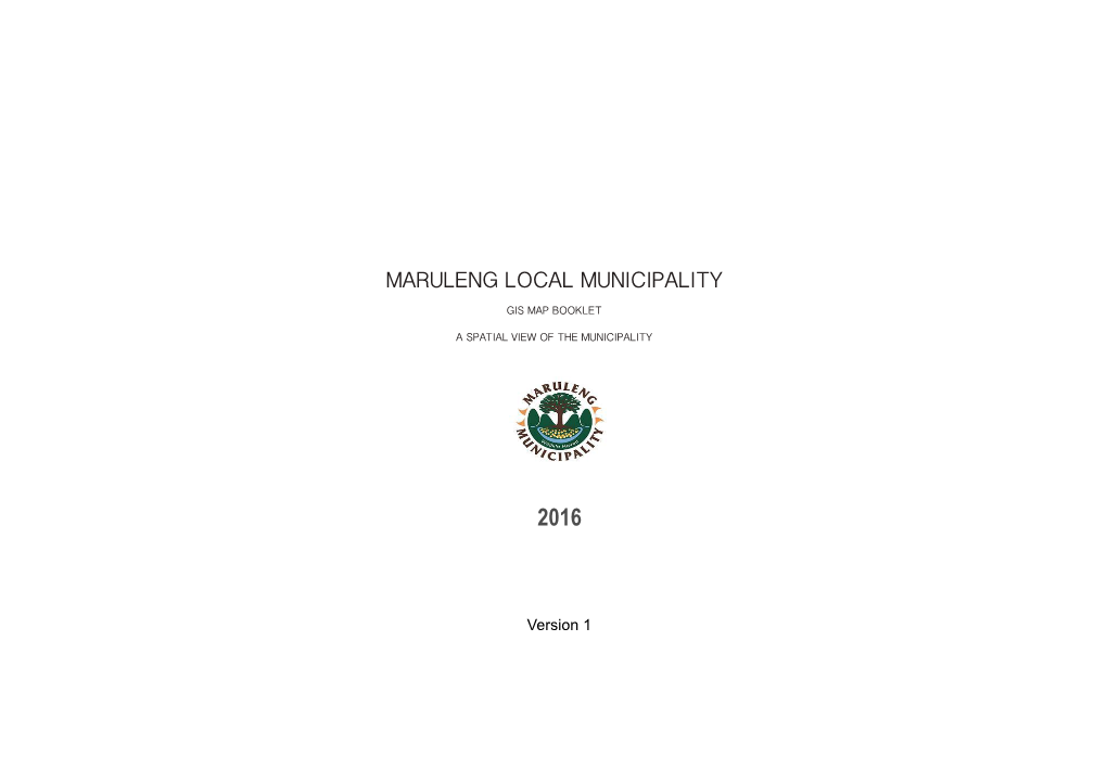 Maruleng Local Municipality Gis Map Booklet