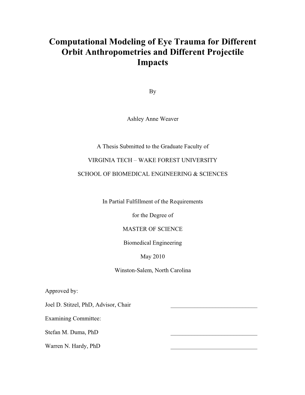 Computational Modeling of Eye Trauma for Different Orbit Anthropometries and Different Projectile Impacts