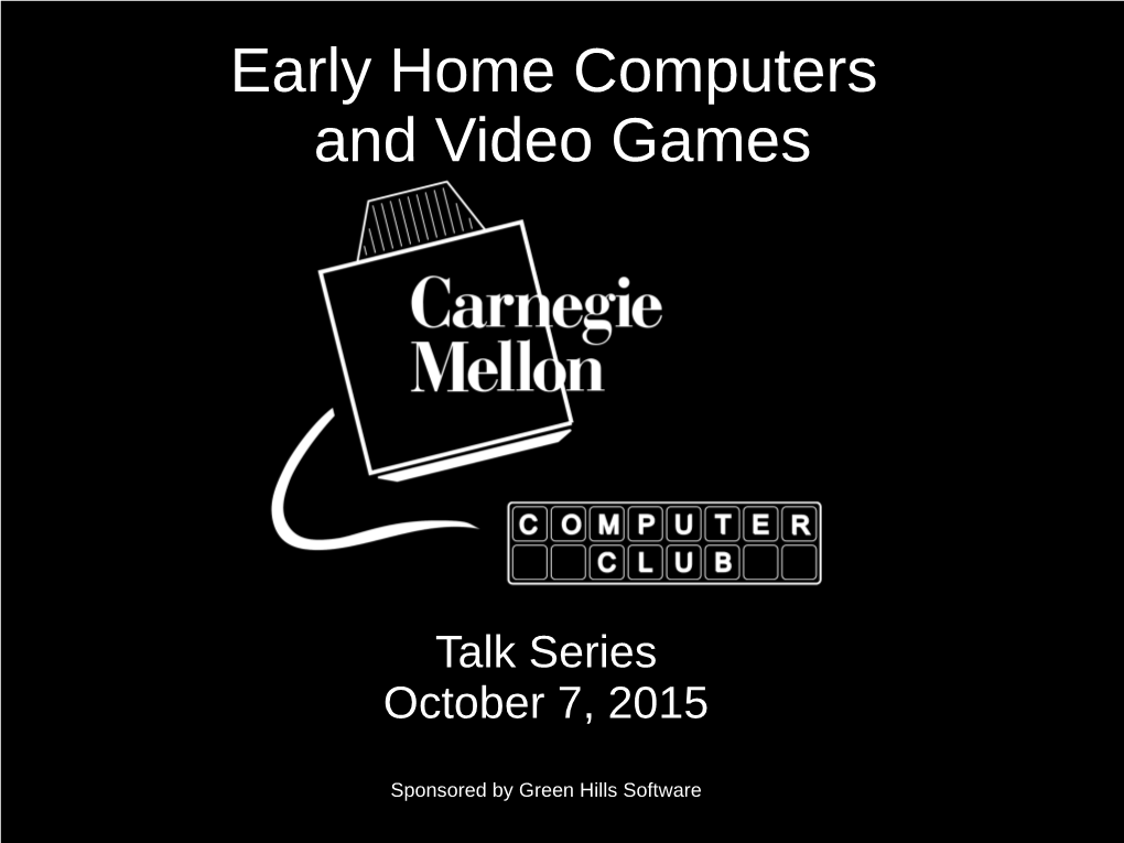 Early Home Computers and Video Games