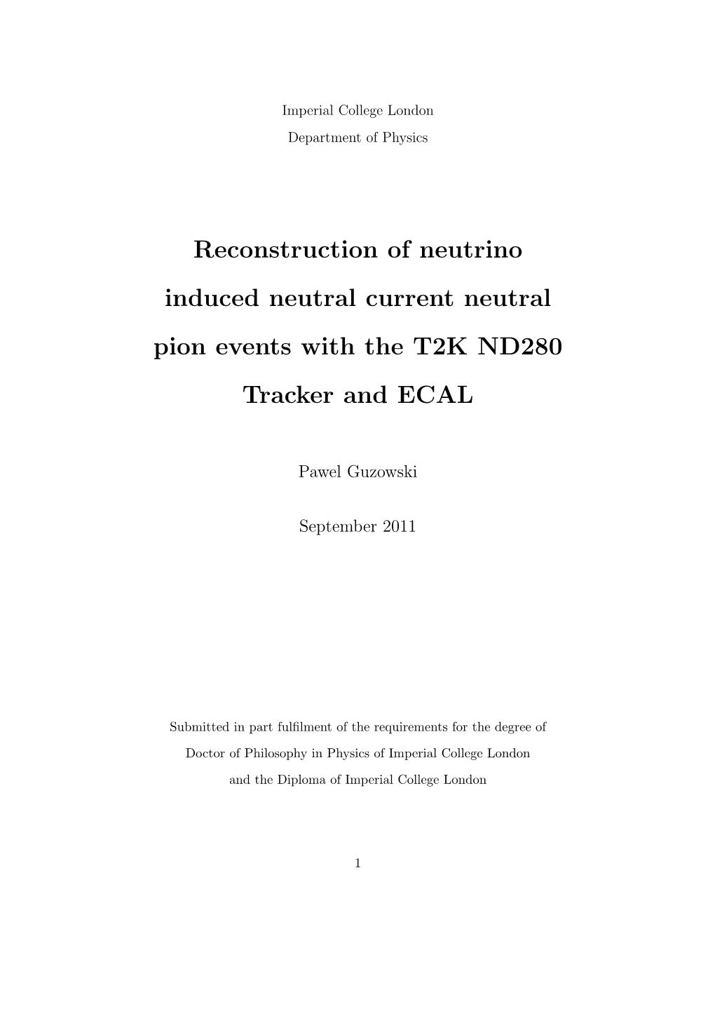Reconstruction of Neutrino Induced Neutral Current Neutral Pion Events with the T2K ND280 Tracker and ECAL