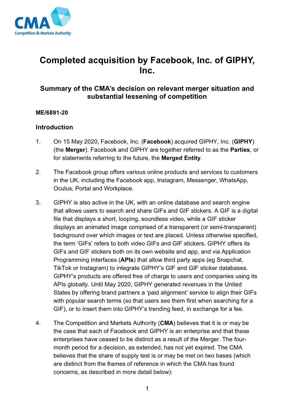 Summary of Phase 1 Decision