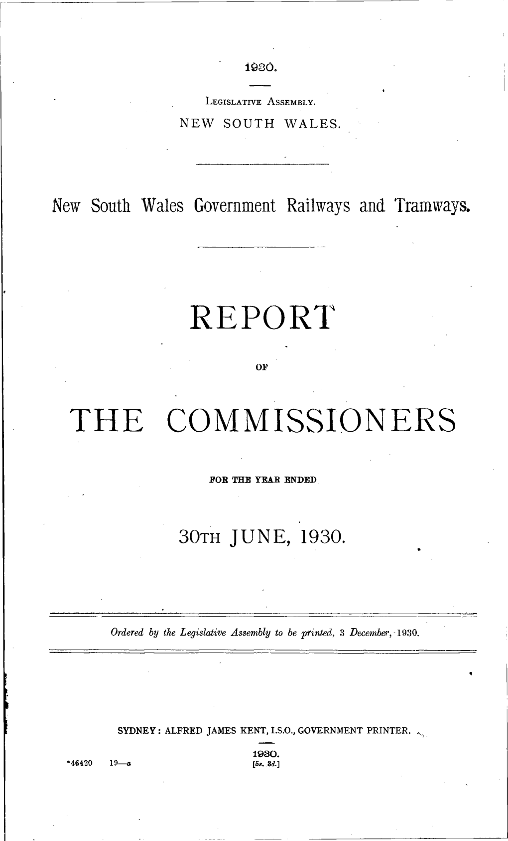 Government Railways and Tramways, 1929-30