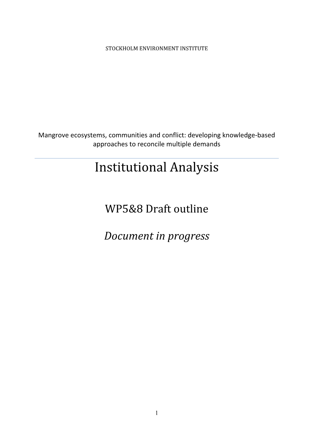 Institutional Analysis