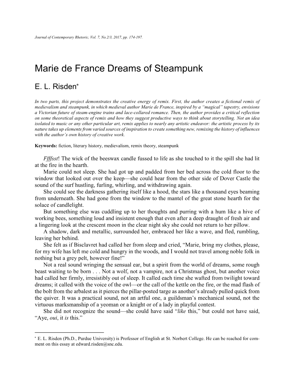 Marie De France Dreams of Steampunk