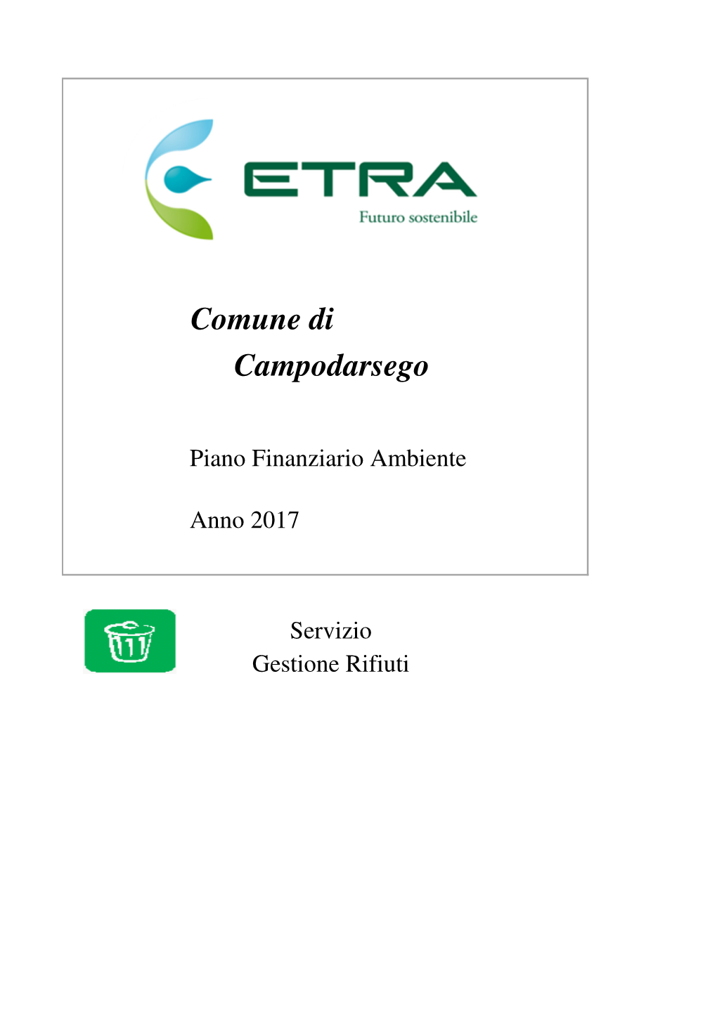 Comune Di Campodarsego (PD) Piano Finanziario Ambiente