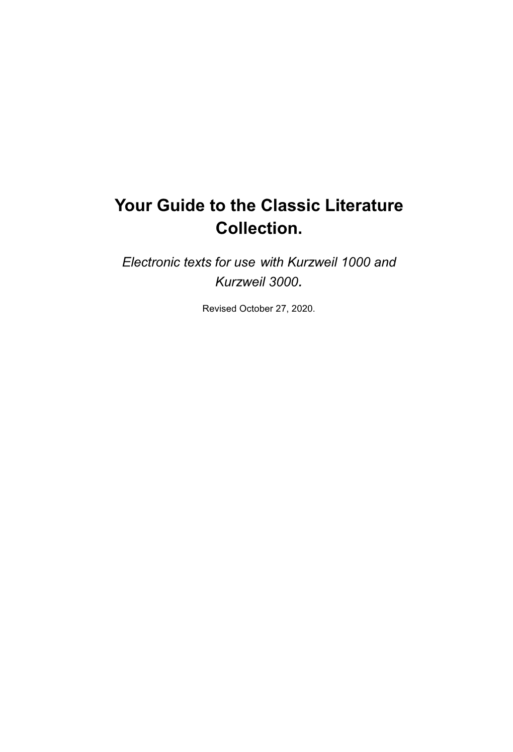 Your Guide to the Classic Literature Collection