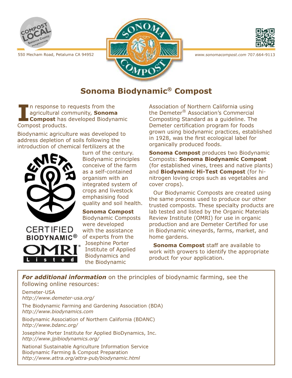 Sonoma Biodynamic® Compost