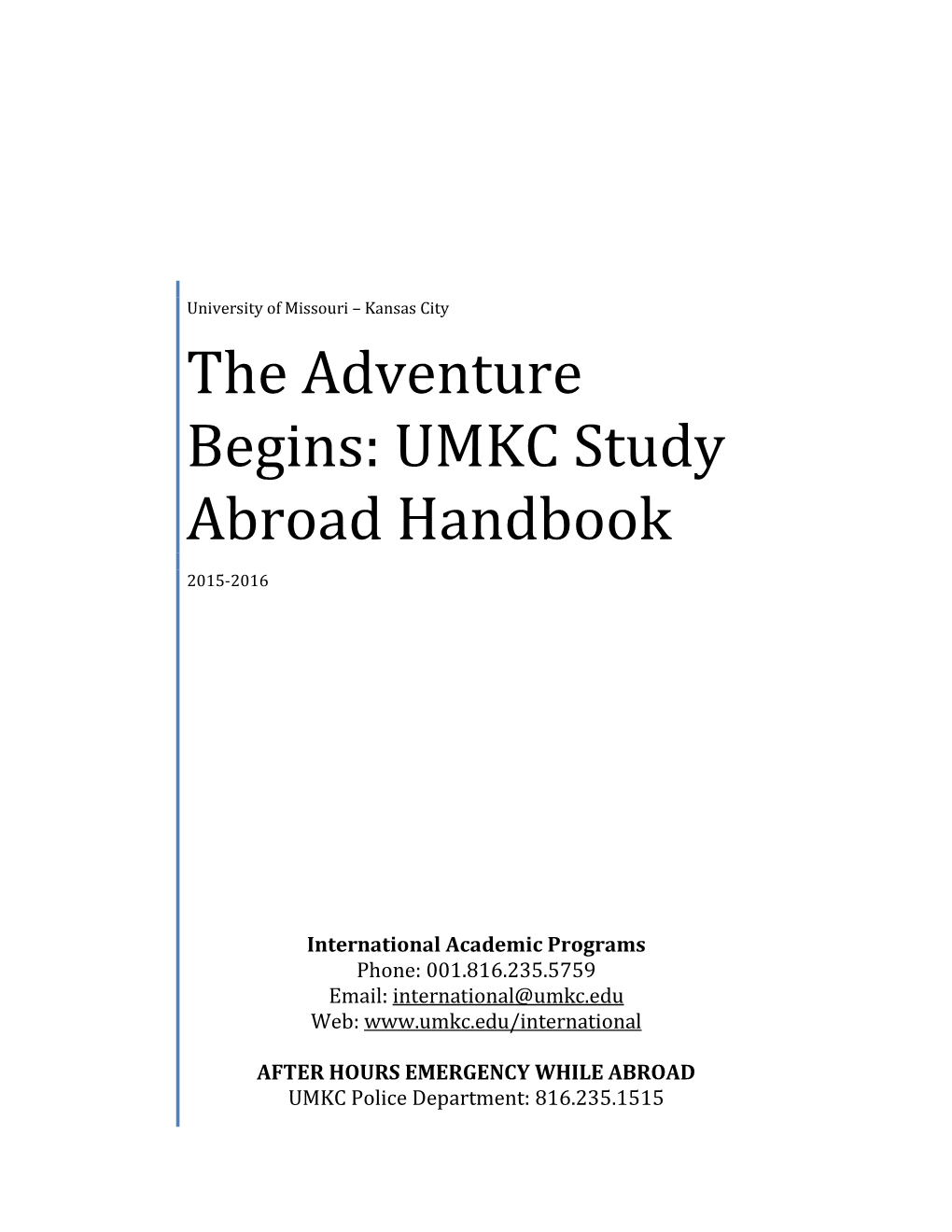 UMKC Study Abroad Handbook