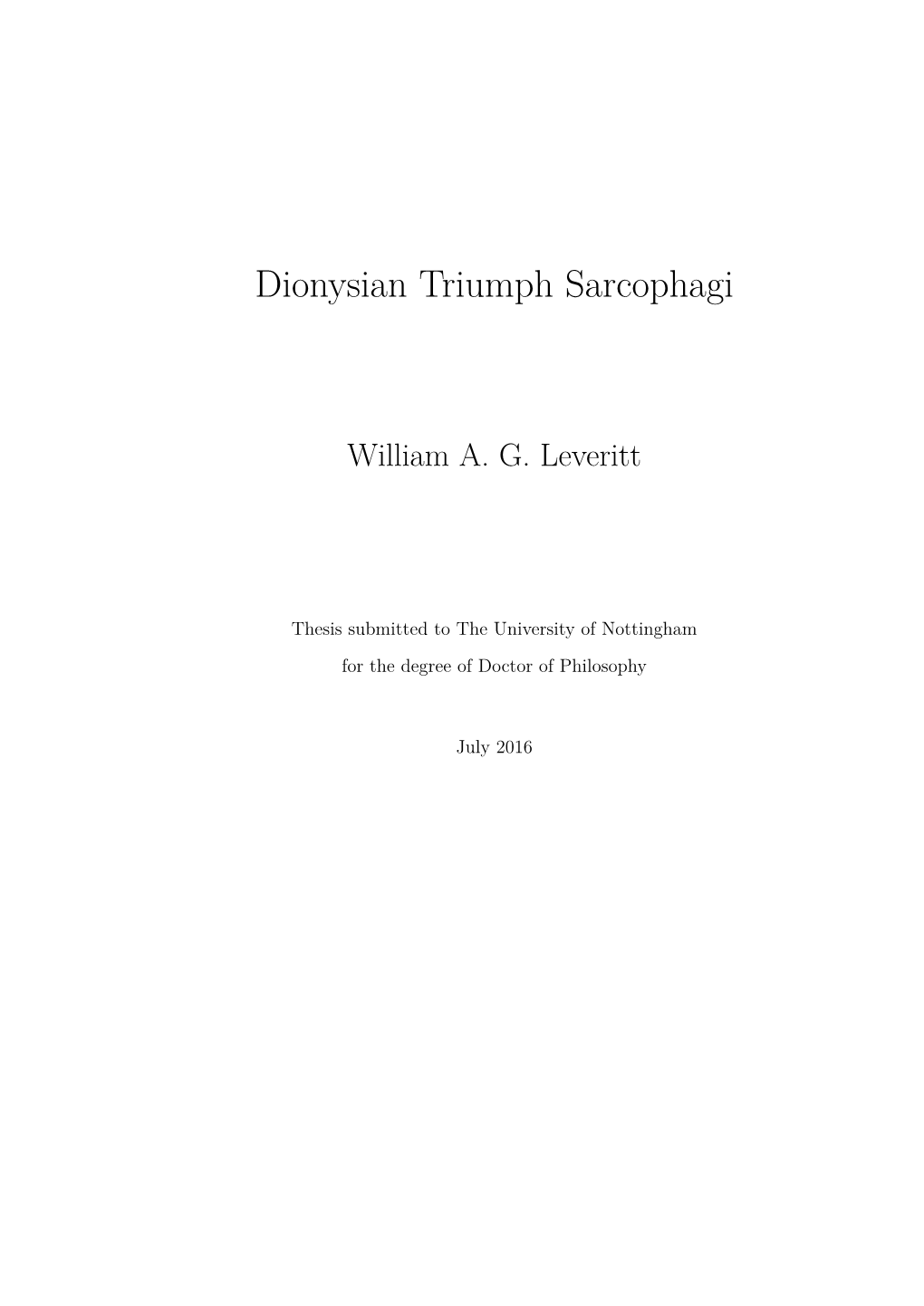 Dionysian Triumph Sarcophagi